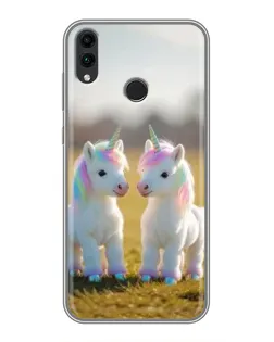 Чехол для Huawei Honor 8C с картинкой «Пара единорогов»