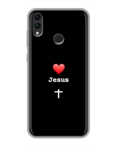 Чехол для Huawei Honor 8C с картинкой «Сердце - Jesus»