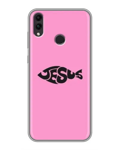 Чехол для Huawei Honor 8C с картинкой «Розовый символ  Jesus»