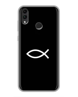 Чехол для Huawei Honor 8C с картинкой «Символ рыбы Jesus»