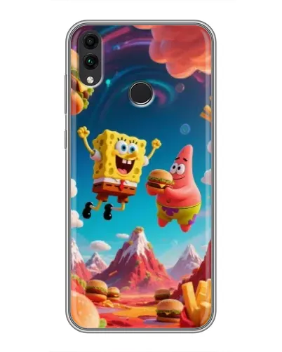 Чехол для Huawei Honor 8C с картинкой «Космический фастфуд»