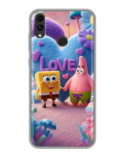 Чехол для Huawei Honor 8C с картинкой «Губка Боб Патрик»