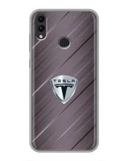 Чехол для Huawei Honor 8C с картинкой «Металлическая текстура Tesla»