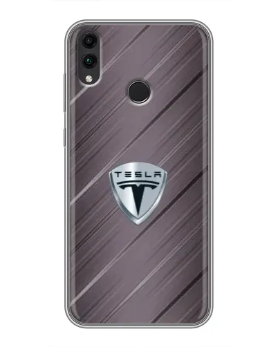 Чехол для Huawei Honor 8C с картинкой «Металлическая текстура Tesla»