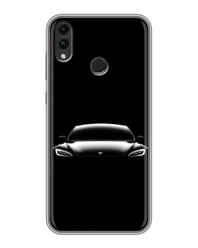 Чехол для Huawei Honor 8C с картинкой «Фары Tesla Night»