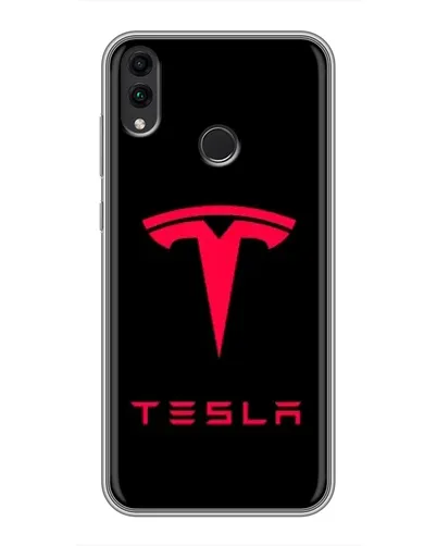 Чехол для Huawei Honor 8C с картинкой «Tesla Red Logo»