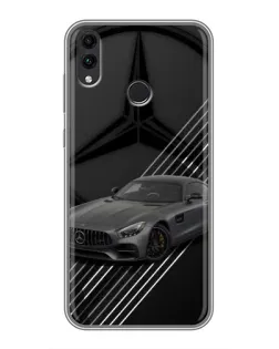 Чехол для Huawei Honor 8C с картинкой «Mercedes AMG — графика»