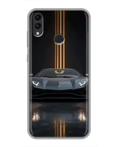 Чехол для Huawei Honor 8C с картинкой «Lamborghini золотые линии»