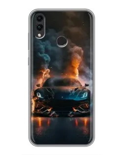 Чехол для Huawei Honor 8C с картинкой «Lamborghini дымная эстетика»