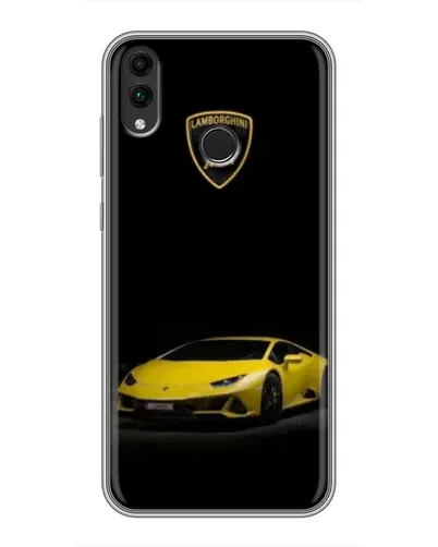 Чехол для Huawei Honor 8C с картинкой «Lamborghini желтый акцент»