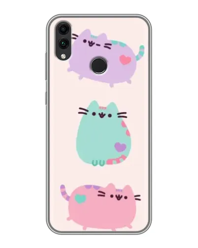 Чохол для Huawei Honor 8C з картинкою «Pusheen тріо»