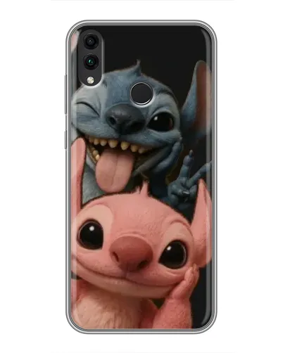 Чехол для Huawei Honor 8C с картинкой «Стич и Ангел»