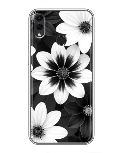 Чохол для Huawei Honor 8C з картинкою «Монохромні айстри»