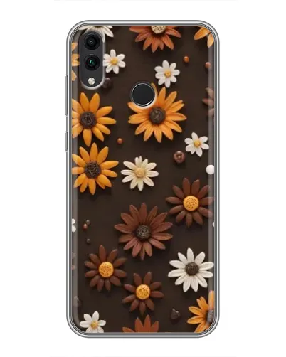 Чохол для Huawei Honor 8C з картинкою «Візерунок з маленьких соняшників»