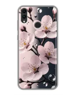 Чохол для Huawei Honor 8C з картинкою «Ніжня сакура та краплі»