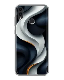 Чохол для Huawei Honor 8C з картинкою «Об'ємні чорно-білі стрічки»