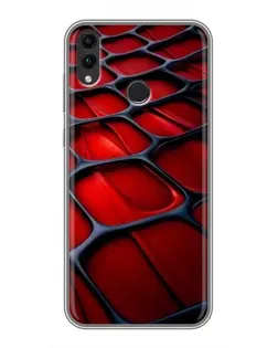 Чохол для Huawei Honor 8C з картинкою «Червона глянцева сітка»