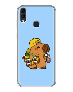 Чохол для Huawei Honor 8C з картинкою «Капібара на скейті»