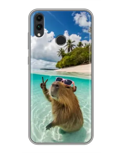 Чохол для Huawei Honor 8C з картинкою «Капібара на морі»