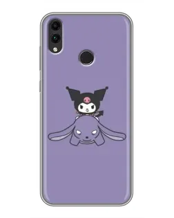 Чехол для Huawei Honor 8X Max с картинкой «Kuromi на лиловом фоне»