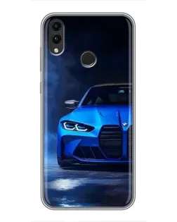 Чехол для Huawei Honor 8X Max с картинкой «Голубая BMW M4»