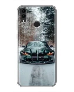 Чехол для Huawei Honor 8X Max с картинкой «BMW в зимнем лесу»