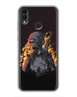 Чохол для Huawei Honor 8X Max з картинкою «PUBG — вогняний силует»