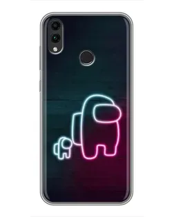 Чехол для Huawei Honor 8X Max с картинкой «Among Us неон-арт»
