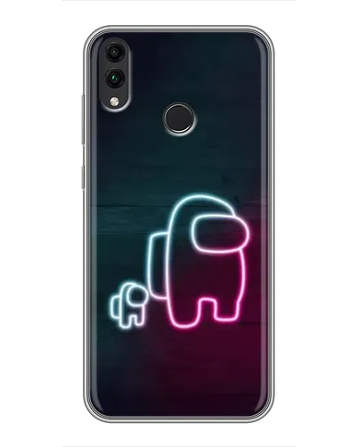 Чехол для Huawei Honor 8X Max с картинкой «Among Us неон-арт»