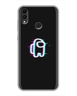Чехол для Huawei Honor 8X Max с картинкой «Among Us неон»