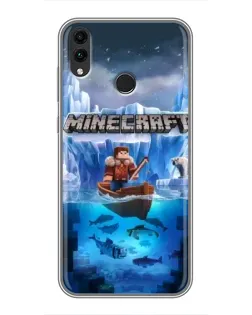 Чехол для Huawei Honor 8X Max с картинкой «Minecraft ледяной мир»