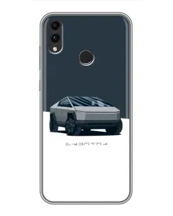 Чохол для Huawei Honor 8X Max з картинкою «Сріблястий Cybertruck Tesla»
