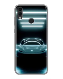 Чохол для Huawei Honor 8X Max з картинкою «Tesla в неоні»