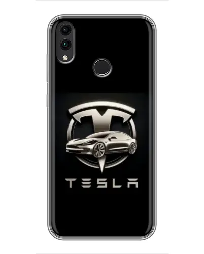 Чохол для Huawei Honor 8X Max з картинкою «Tesla — срібне авто»