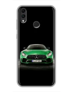 Чехол для Huawei Honor 8X Max с картинкой «Mercedes — неоновый лого»