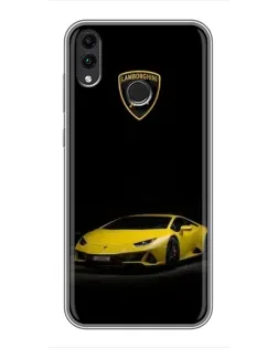 Чохол для Huawei Honor 8X Max з картинкою «Lamborghini жовтий акцент»