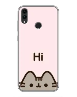 Чехол для Huawei Honor 8X Max с картинкой «Пушин говорит Hi»