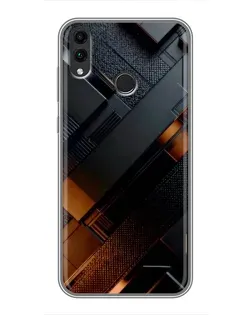 Чехол для Huawei Honor 8X Max с картинкой «Черные геометрические блоки»