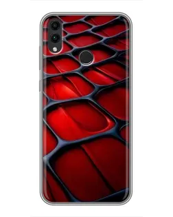 Чехол для Huawei Honor 8X Max с картинкой «Красная глянцевая сетка»