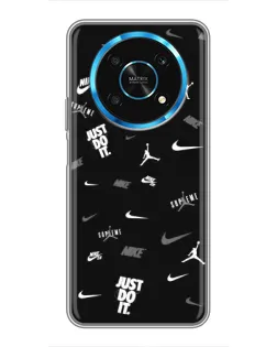 Чехол для Huawei Honor Magic 5 Lite 5G с картинкой «Nike Black Pattern»