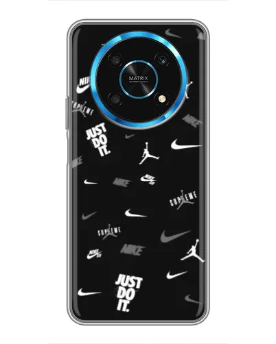 Чехол для Huawei Honor Magic 5 Lite 5G с картинкой «Nike Black Pattern»