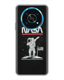 Чехол для Huawei Honor Magic 5 Lite 5G с картинкой «NASA — шагаем по Луне»