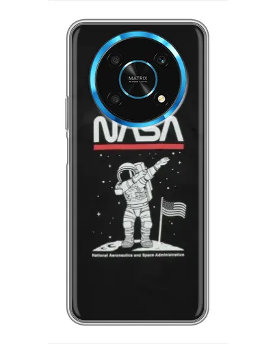 Чехол для Huawei Honor Magic 5 Lite 5G с картинкой «NASA — шагаем по Луне»