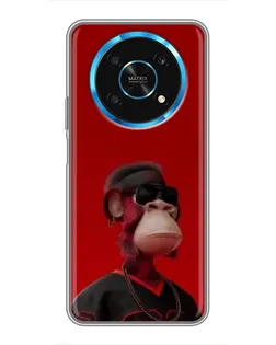 Чехол для Huawei Honor Magic 5 Lite 5G с картинкой «Bored Ape в красном»