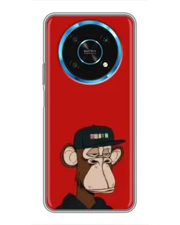 Чехол для Huawei Honor Magic 5 Lite 5G с картинкой «Bored Ape — красный фон»