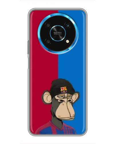 Чехол для Huawei Honor Magic 5 Lite 5G с картинкой «Bored Ape — фанат Барсы»