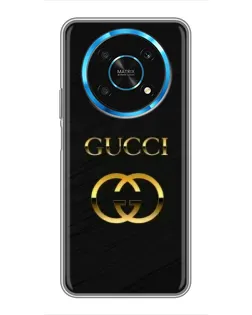 Чехол для Huawei Honor Magic 5 Lite 5G с картинкой «Золотой логотип Gucci»