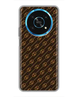 Чехол для Huawei Honor Magic 5 Lite 5G с картинкой «Gucci — золотые диагонали»