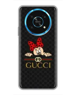 Чехол для Huawei Honor Magic 5 Lite 5G с картинкой «Минни Маус Gucci — черный»