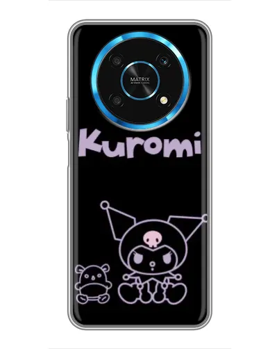 Чехол для Huawei Honor Magic 5 Lite 5G с картинкой «Kuromi — черный минимализм»